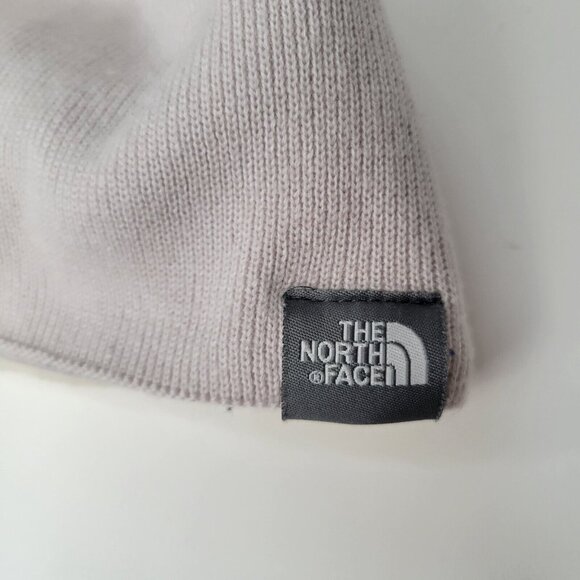 The North Face Women's Fleece Lined Beanie Hat Tan Flowers - Picture 4 of 5